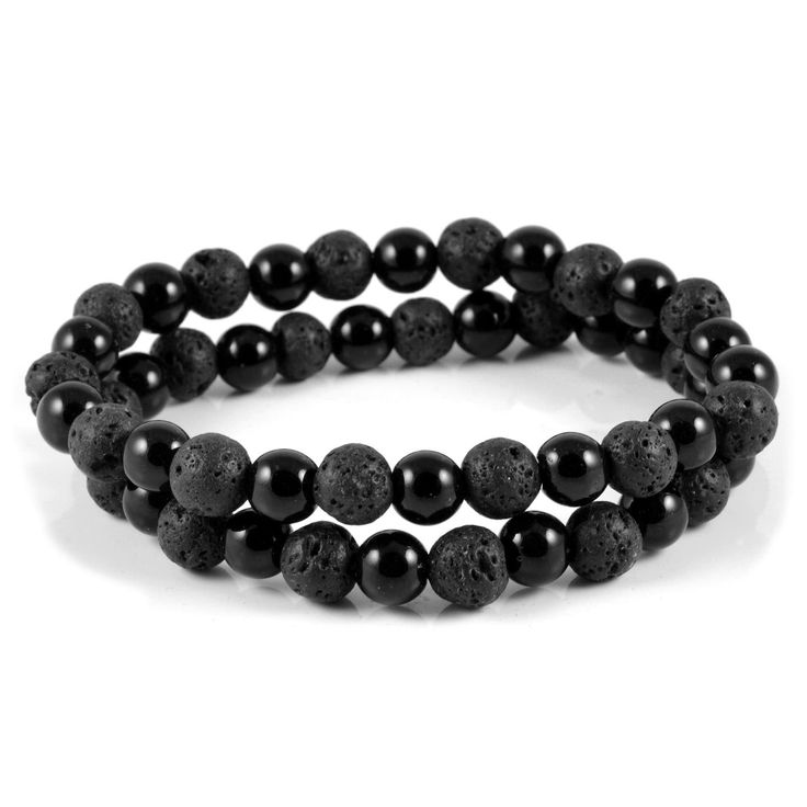 Black Onyx - Lava Bracelet - ( 8m.m )