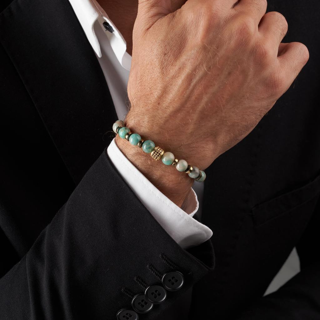 Amazonite - Hematite Bracelet - (8 mm)