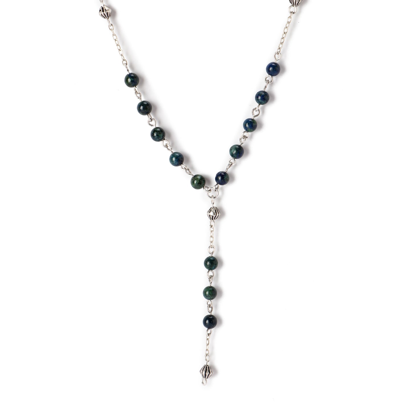 Azourite - Necklace - Sterling Silver ( 6mm )