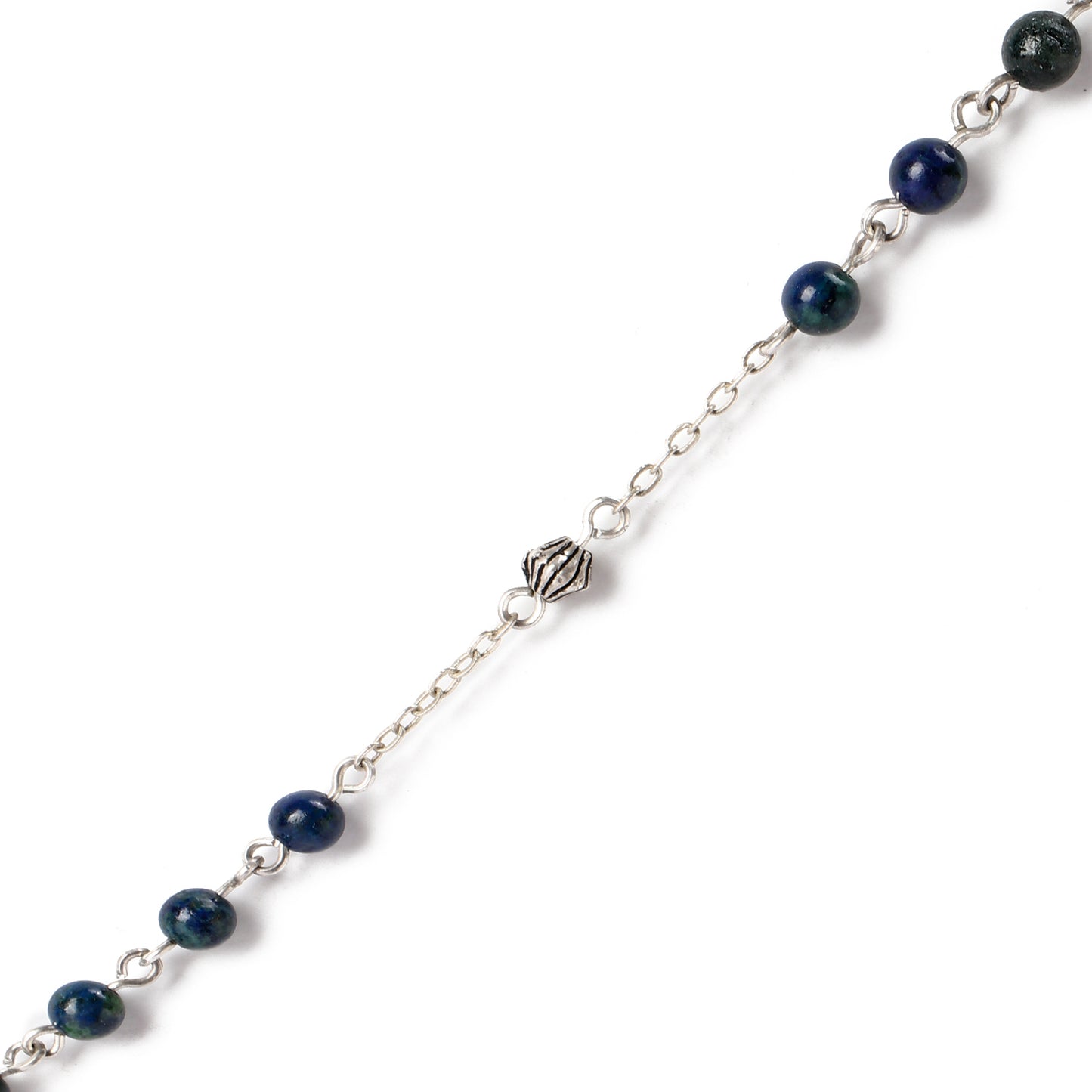 Azourite - Necklace - Sterling Silver ( 6mm )