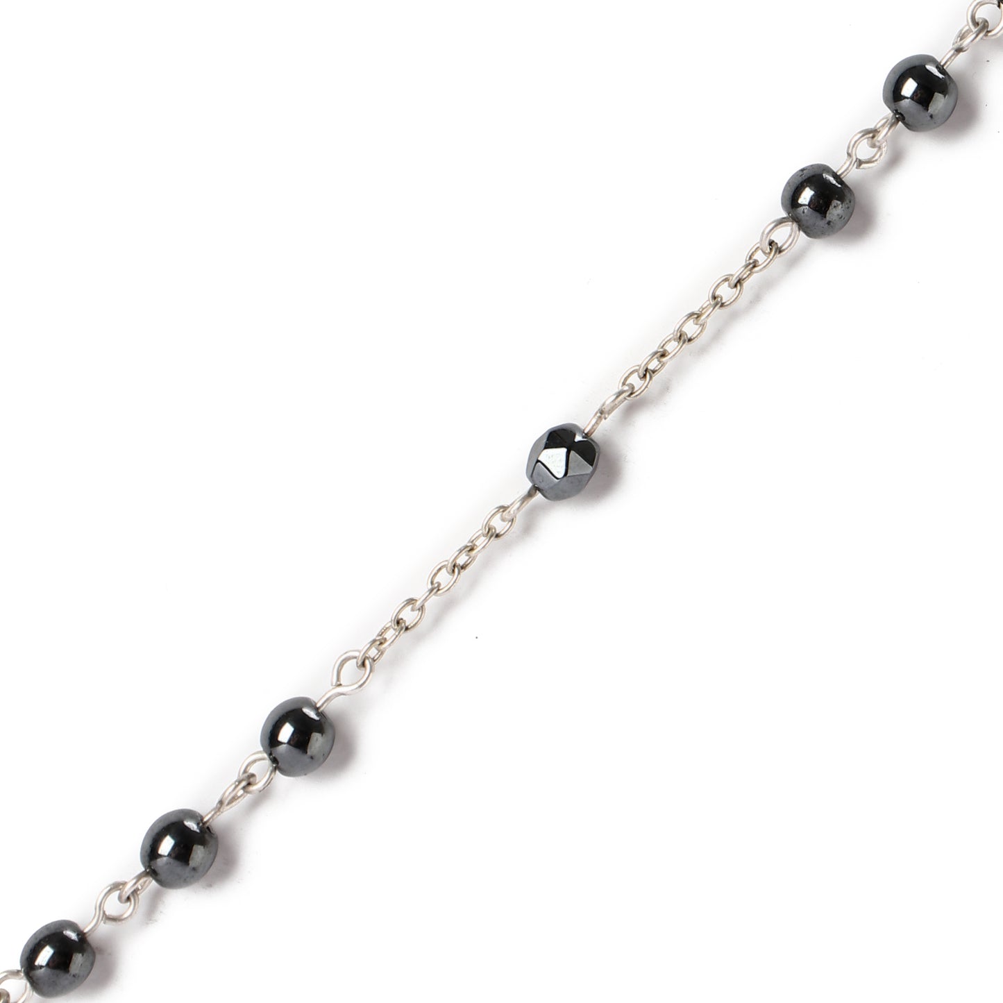Hematite - Necklace - Sterling Silver ( 6mm )