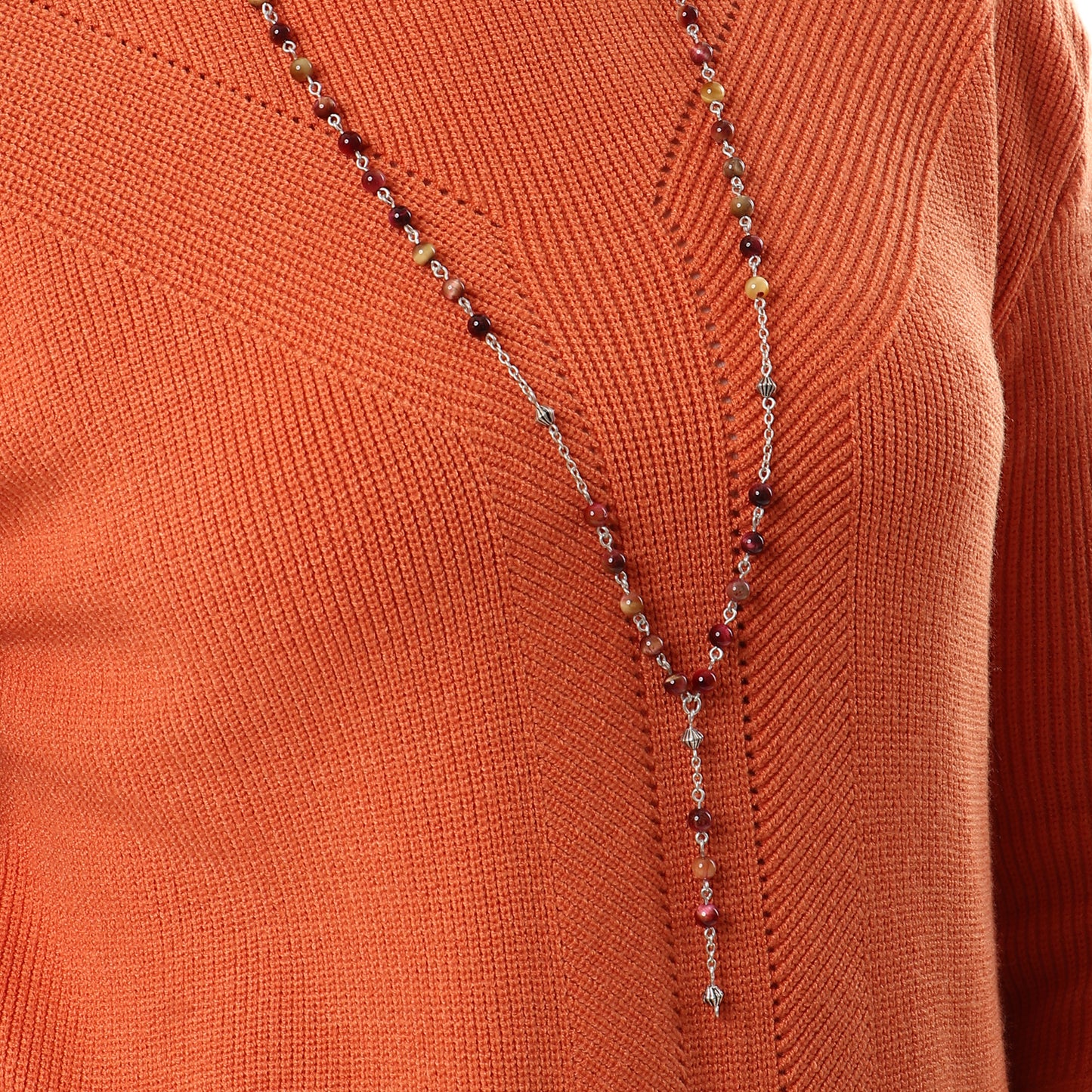 Tiger Eye - Necklace - Sterling Silver ( 6mm )