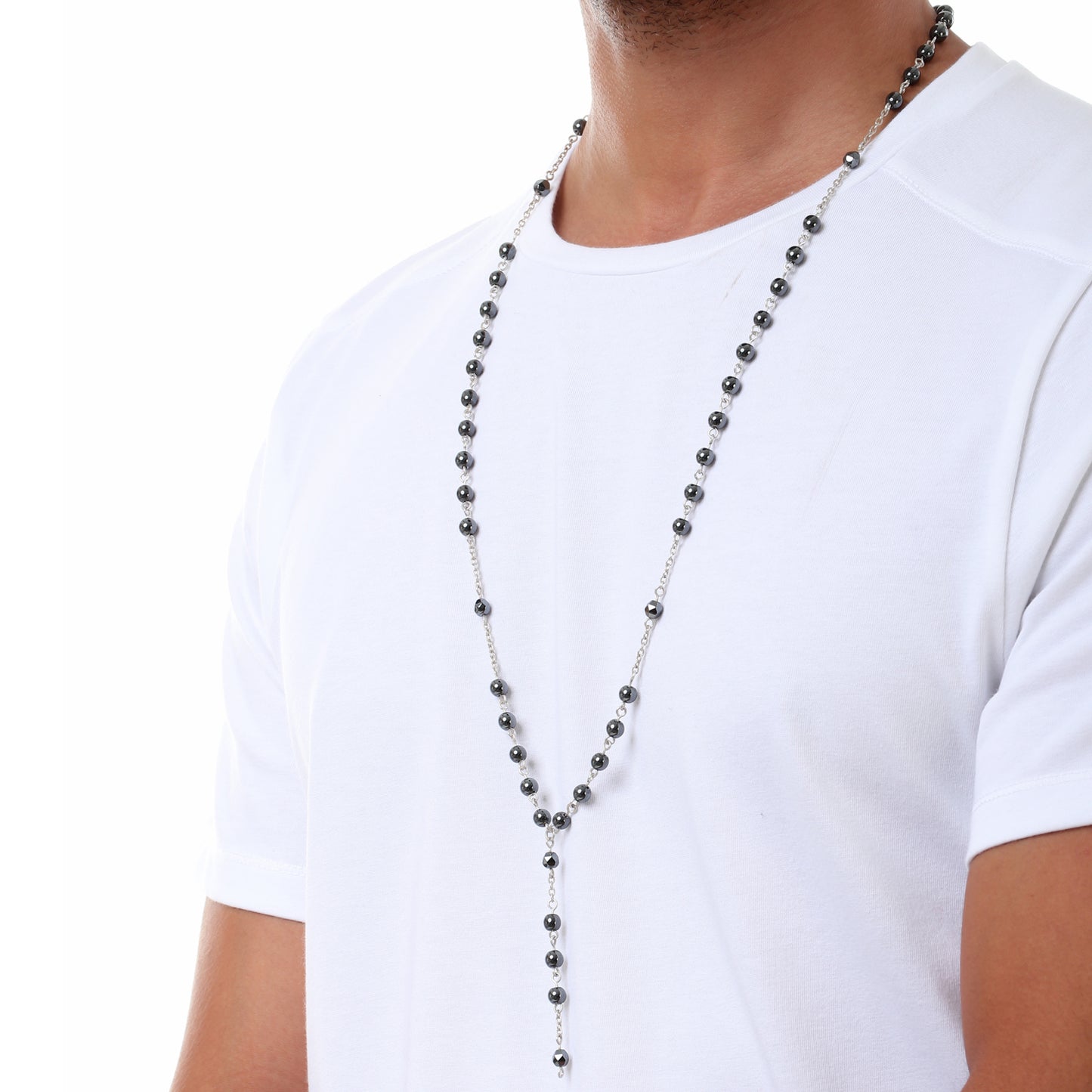 Hematite - Necklace - Sterling Silver ( 6mm )