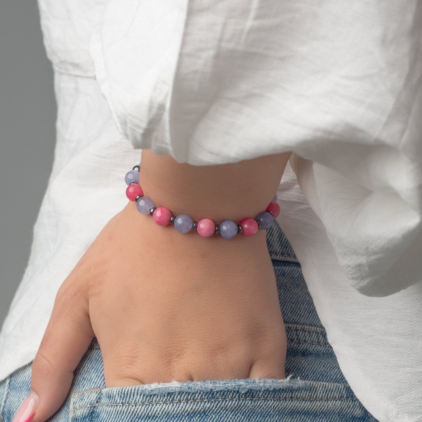 Jade - Hematite Bracelet - (8 mm)