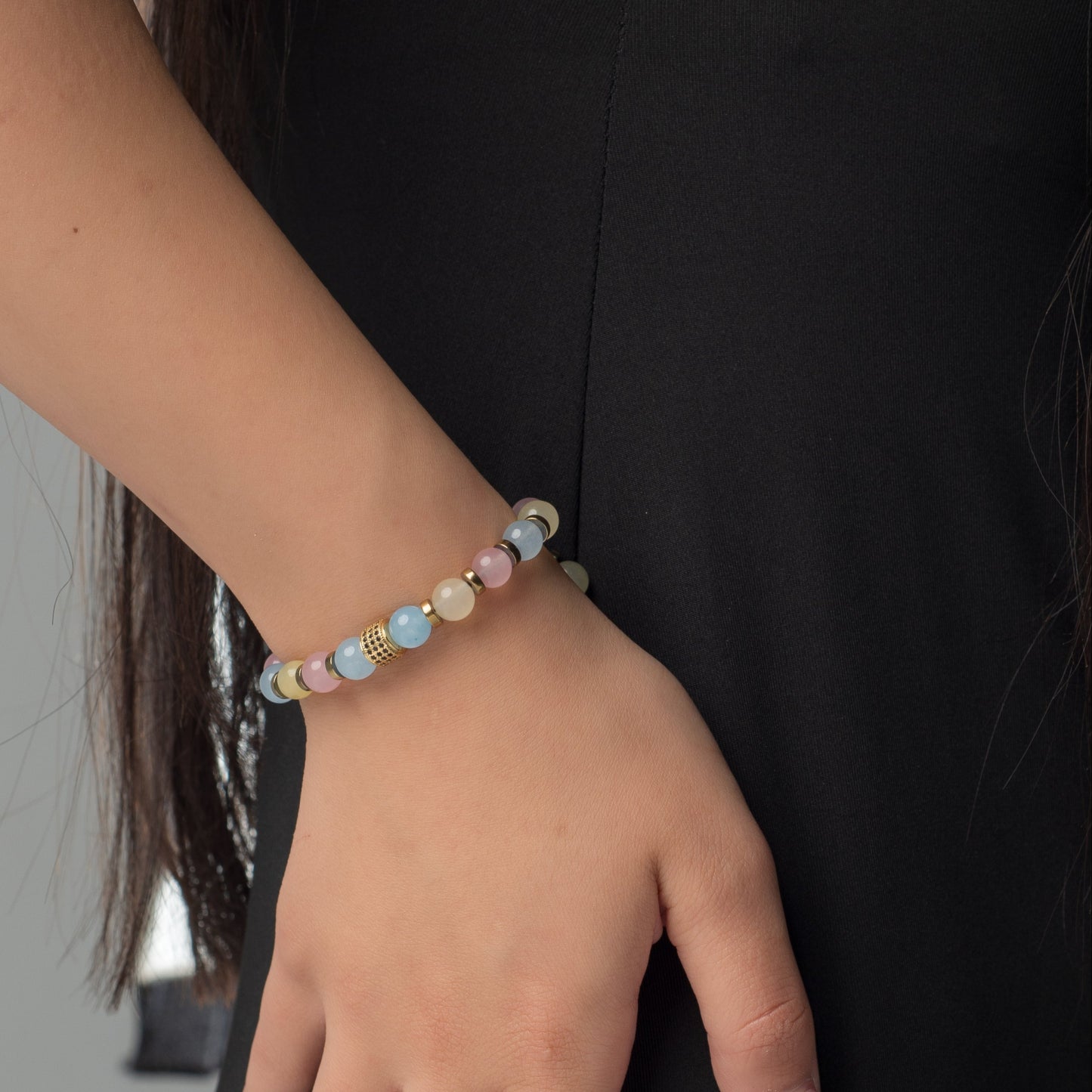 Agate - Hematite Bracelet - (8 mm)