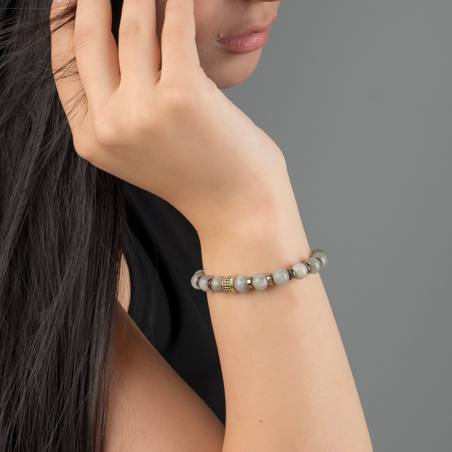 Labradorite - Hematite Bracelet - (8 mm)
