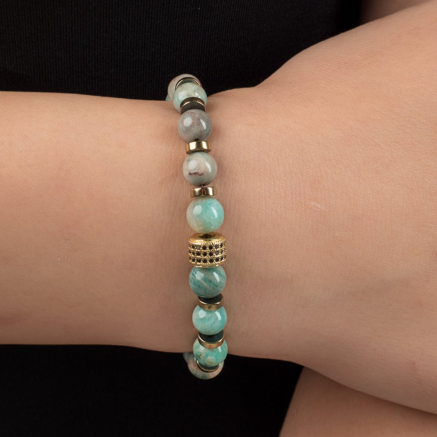 Amazonite - Hematite Bracelet - (8 mm)