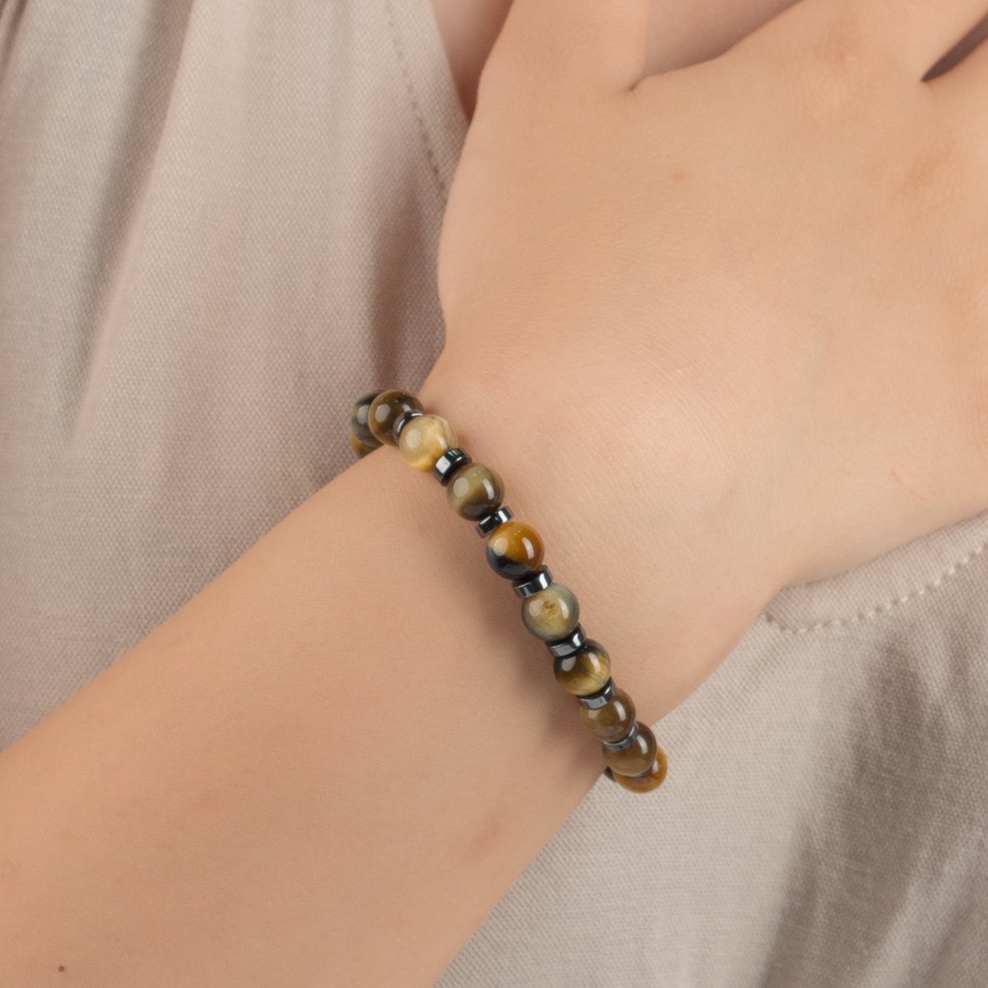 Tiger Eye - Hematite Bracelet - (8 mm)