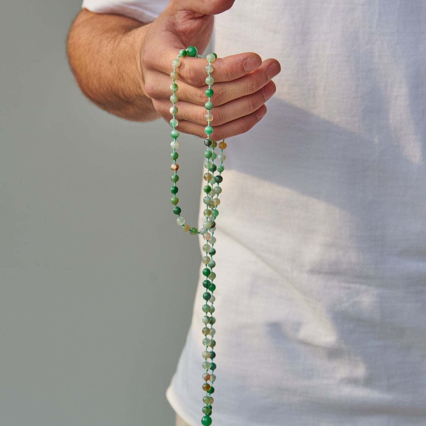 Tasbih Bracelet - Green Agate - 99 Beads (6mm)