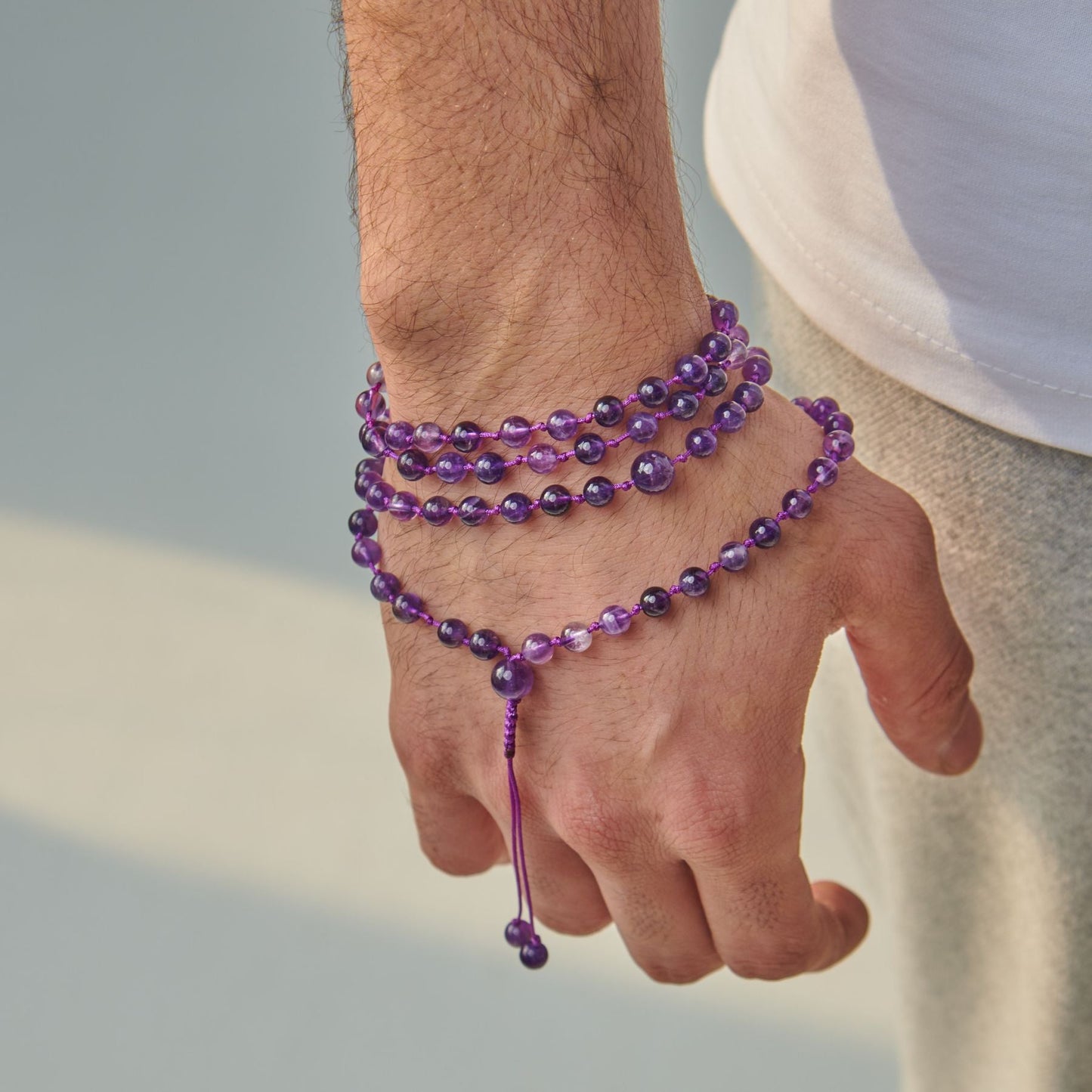 Tasbih Bracelet - Amethyst Stone - 99 Beads (6mm)