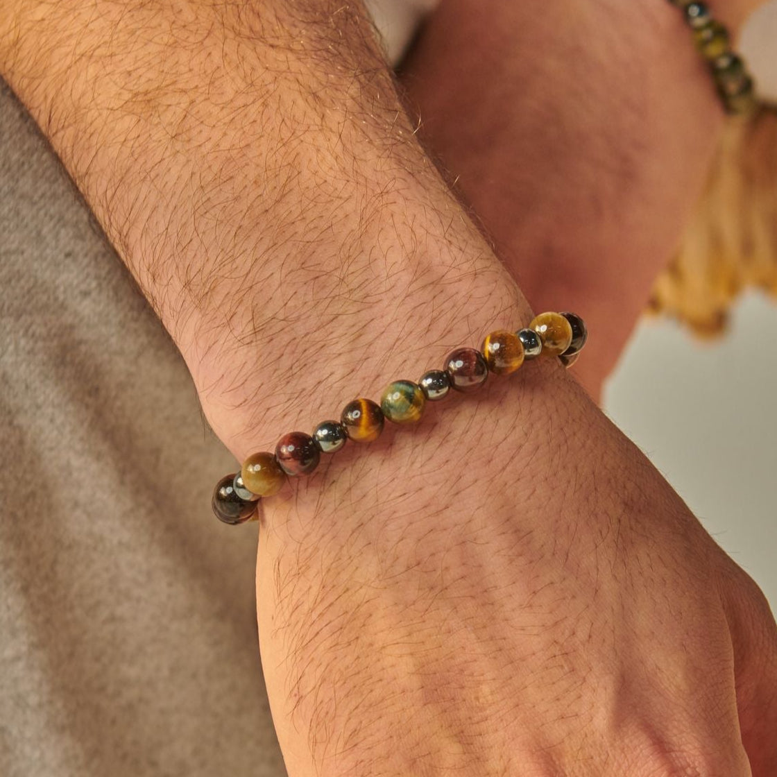 Tiger's Eye - Hematite Bracelet - (8 mm)