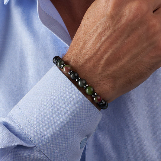 Agate - Hematite Bracelet - (8 mm)