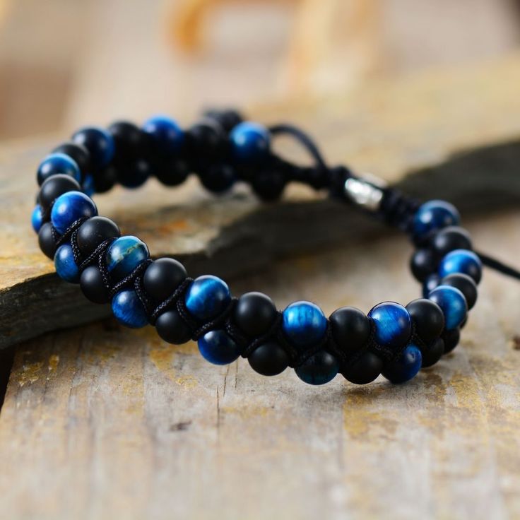 Black Onyx - Tiger eye Bracelet - ( 6 m.m )