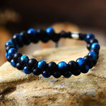 Black Onyx - Tiger eye Bracelet - ( 6 m.m )