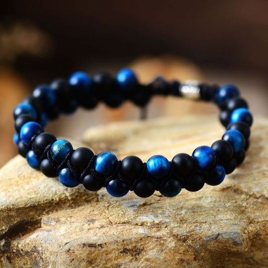 Black Onyx - Tiger eye Bracelet - ( 6 m.m )