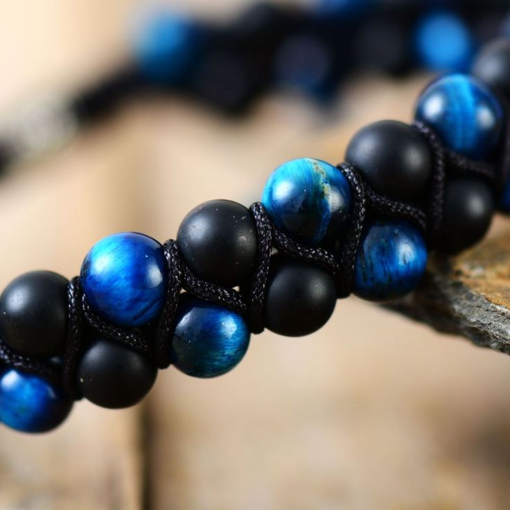 Black Onyx - Tiger eye Bracelet - ( 6 m.m )