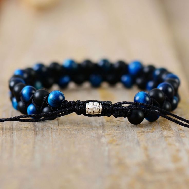 Black Onyx - Tiger eye Bracelet - ( 6 m.m )