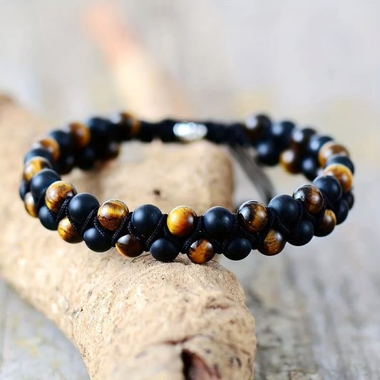 Black Onyx - Tiger eye Bracelet - ( 6 m.m )