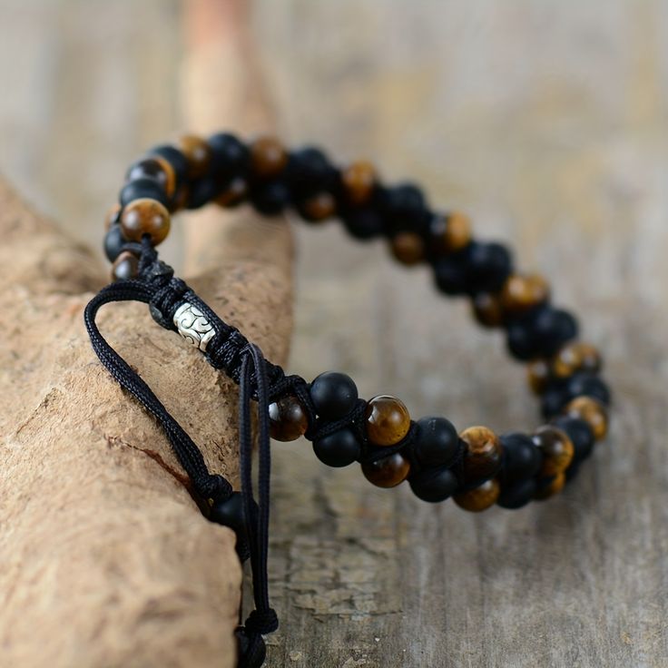 Black Onyx - Tiger eye Bracelet - ( 6 m.m )
