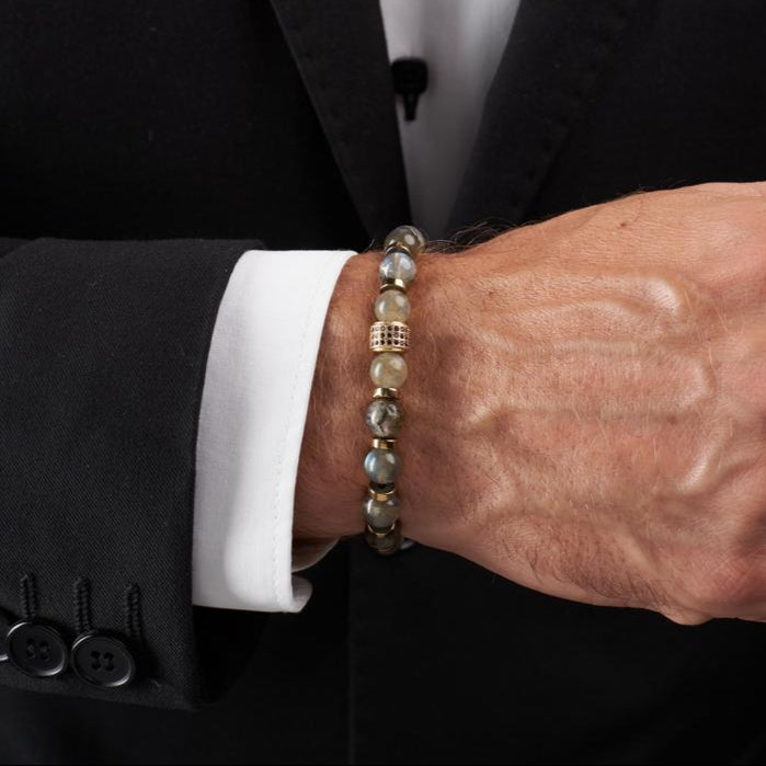 Labradorite - Hematite Bracelet - (8 mm)