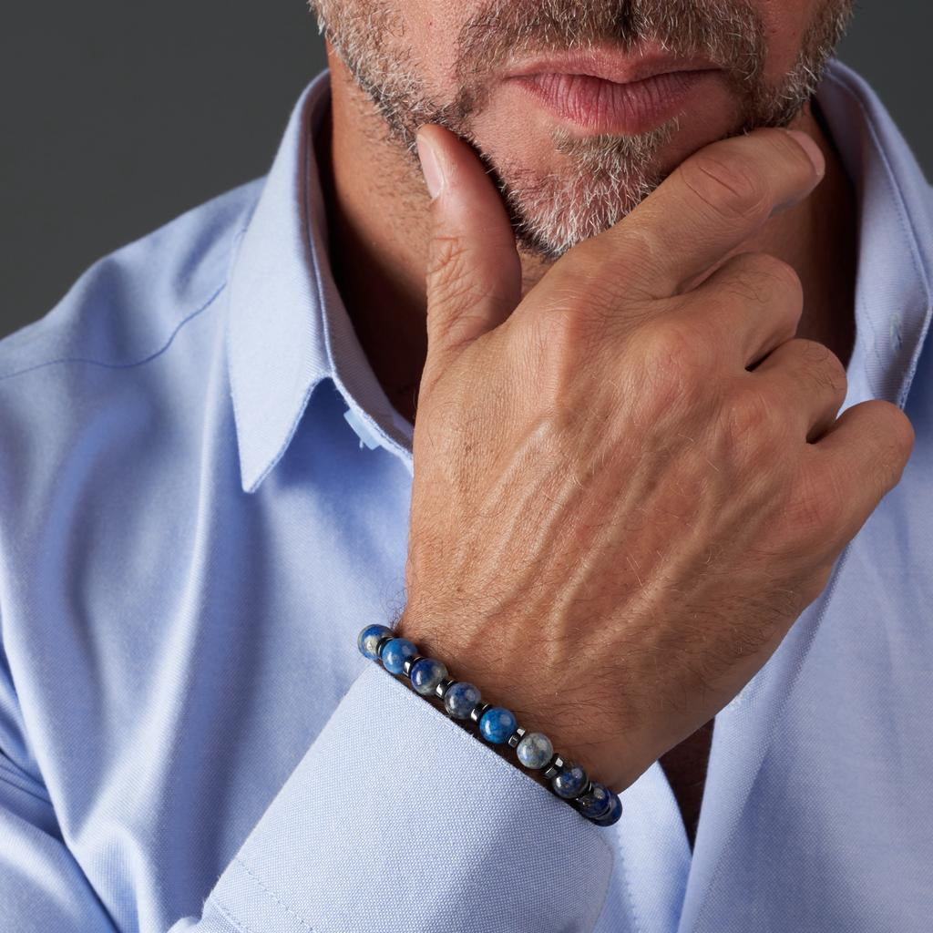 Lapis Lazuli - Hematite Bracelet - (8 mm)