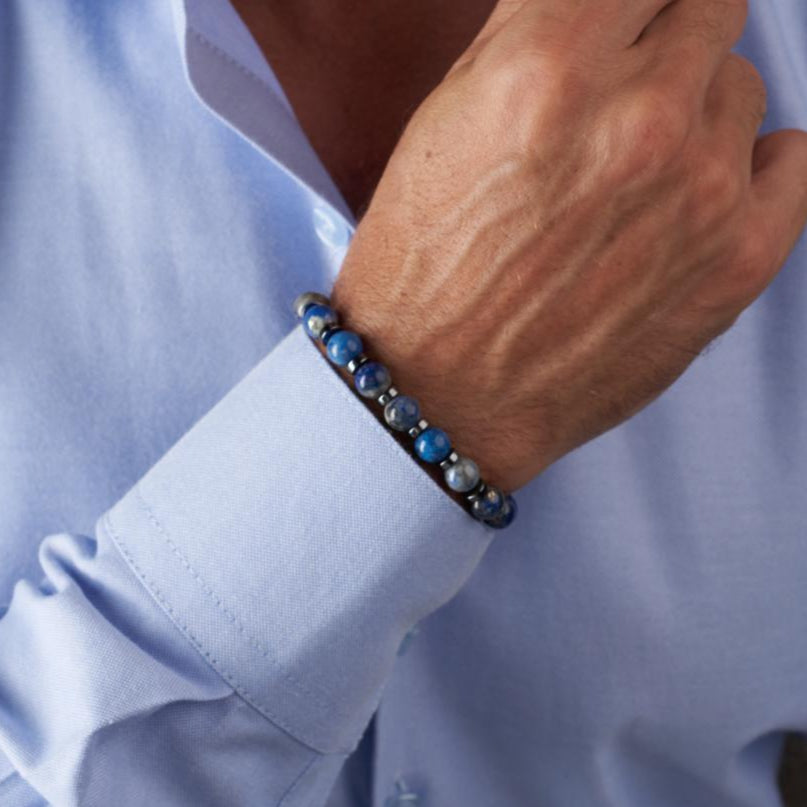Lapis Lazuli - Hematite Bracelet - (8 mm)