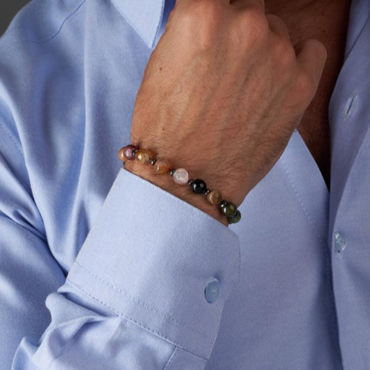 Agate - Hematite Bracelet - (8 mm)