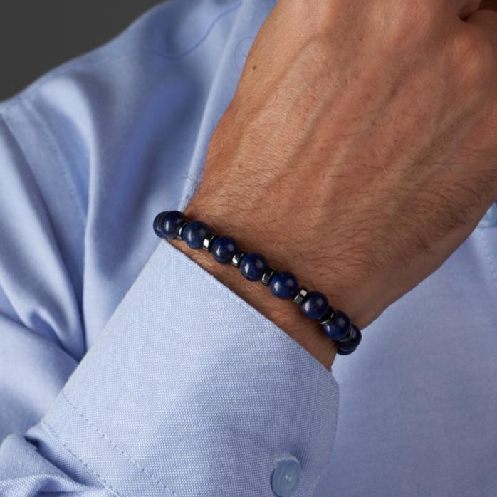 Lapis Lazuli Lazurd - Hematite Bracelet - (8 mm)