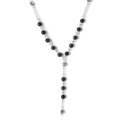 Azourite - Necklace - Sterling Silver ( 6mm )