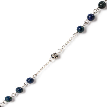 Azourite - Necklace - Sterling Silver ( 6mm )