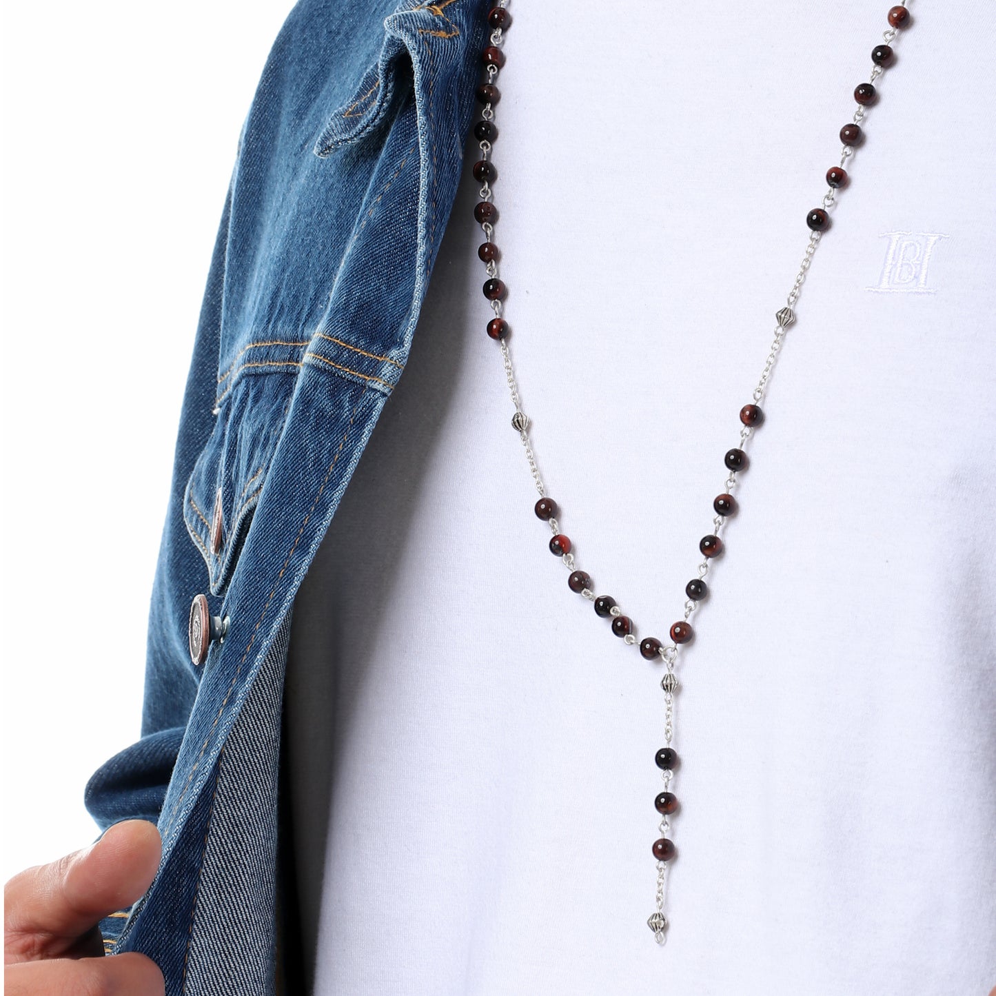 Tiger Eye - Necklace - Sterling Silver ( 6mm )