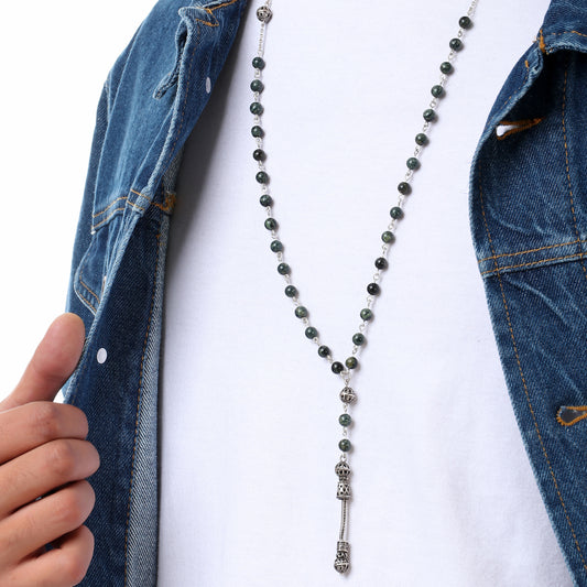African Jasber - Necklace - Sterling Silver ( 6mm )