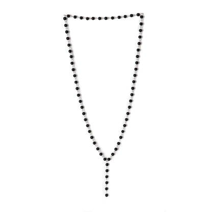 Black Onyx - Necklace - Sterling Silver ( 6mm )