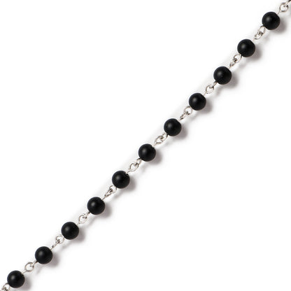Black Onyx - Necklace - Sterling Silver ( 6mm )