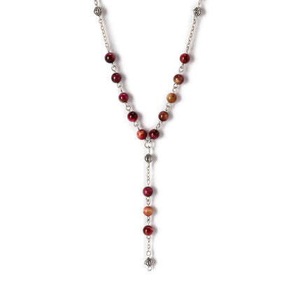 Tiger Eye - Necklace - Sterling Silver ( 6mm )