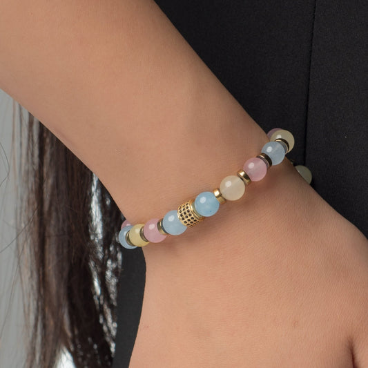 Agate - Hematite Bracelet - (8 mm)