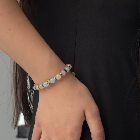 Agate - Hematite Bracelet - (8 mm)