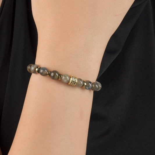 Labradorite - Hematite Bracelet - (8 mm)