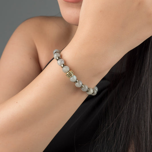Labradorite - Hematite Bracelet - (8 mm)