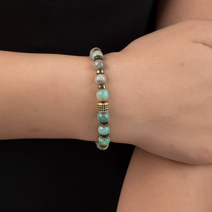 Amazonite - Hematite Bracelet - (8 mm)