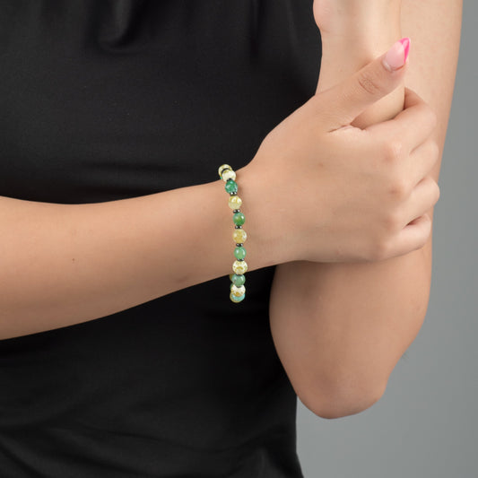 Agate - Hematite Bracelet - (8 mm)