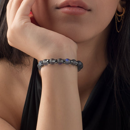 Moon Stone - Hematite Bracelet - (8 mm)