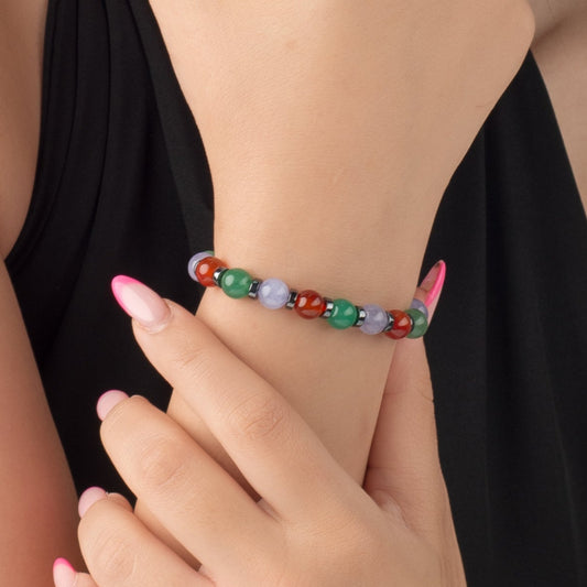 Agate - Hematite Bracelet - (8 mm)
