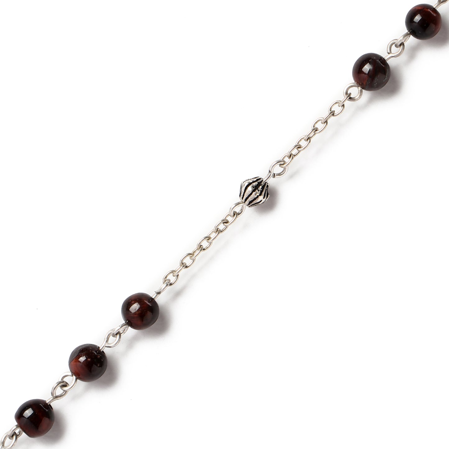 Tiger Eye - Necklace - Sterling Silver ( 6mm )