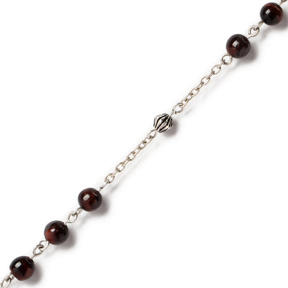 Tiger Eye - Necklace - Sterling Silver ( 6mm )