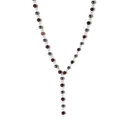 Tiger Eye - Necklace - Sterling Silver ( 6mm )