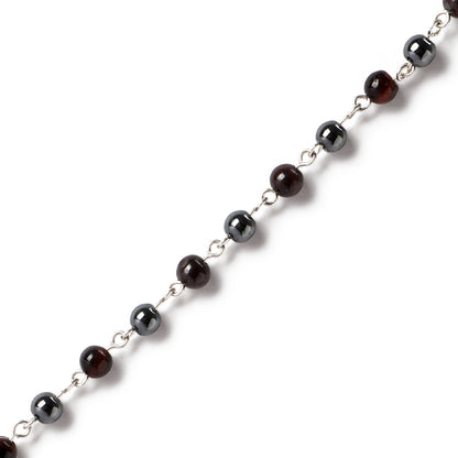Tiger Eye - Necklace - Sterling Silver ( 6mm )