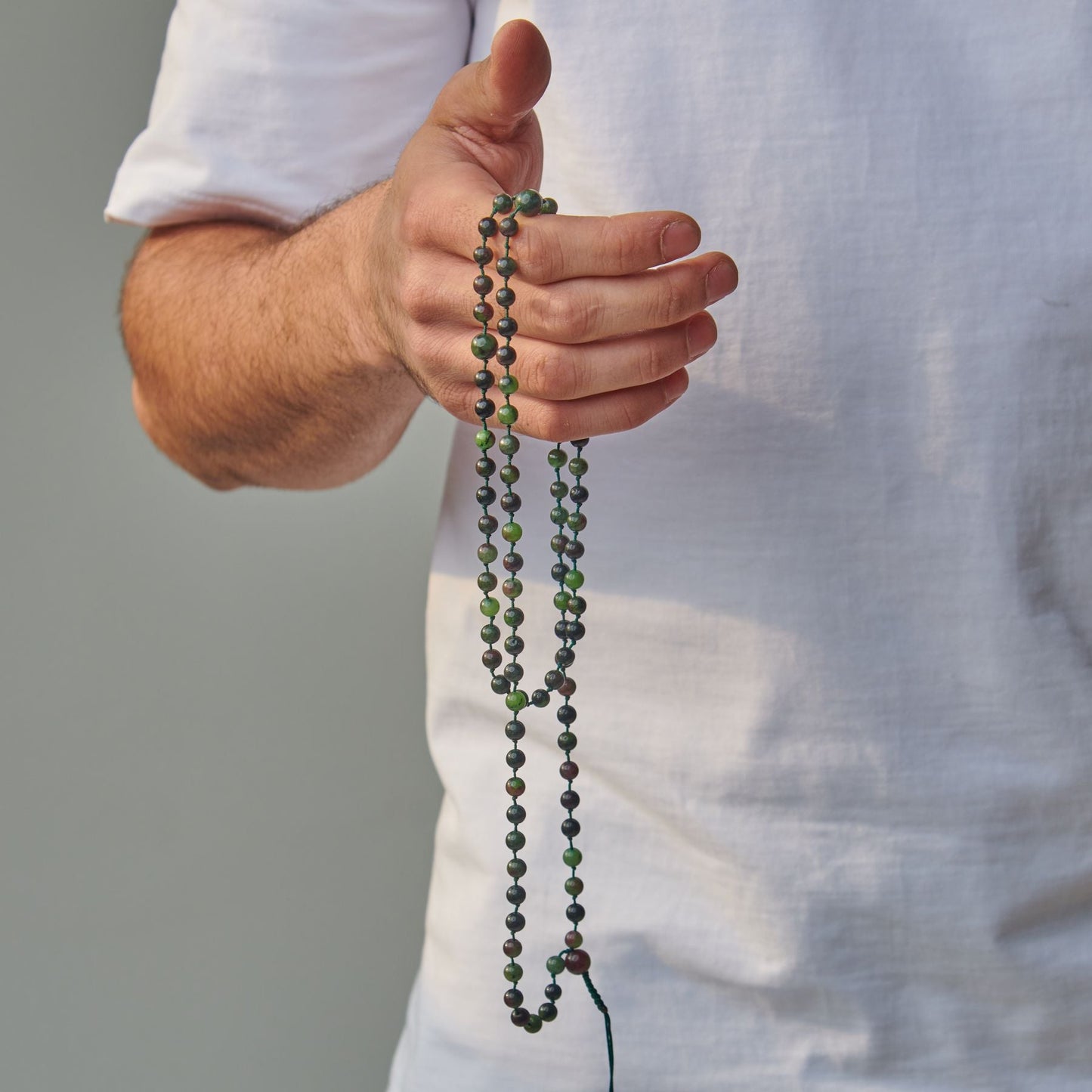 Tasbih Bracelet - Green Moss Agate - 99 Beads (6mm)