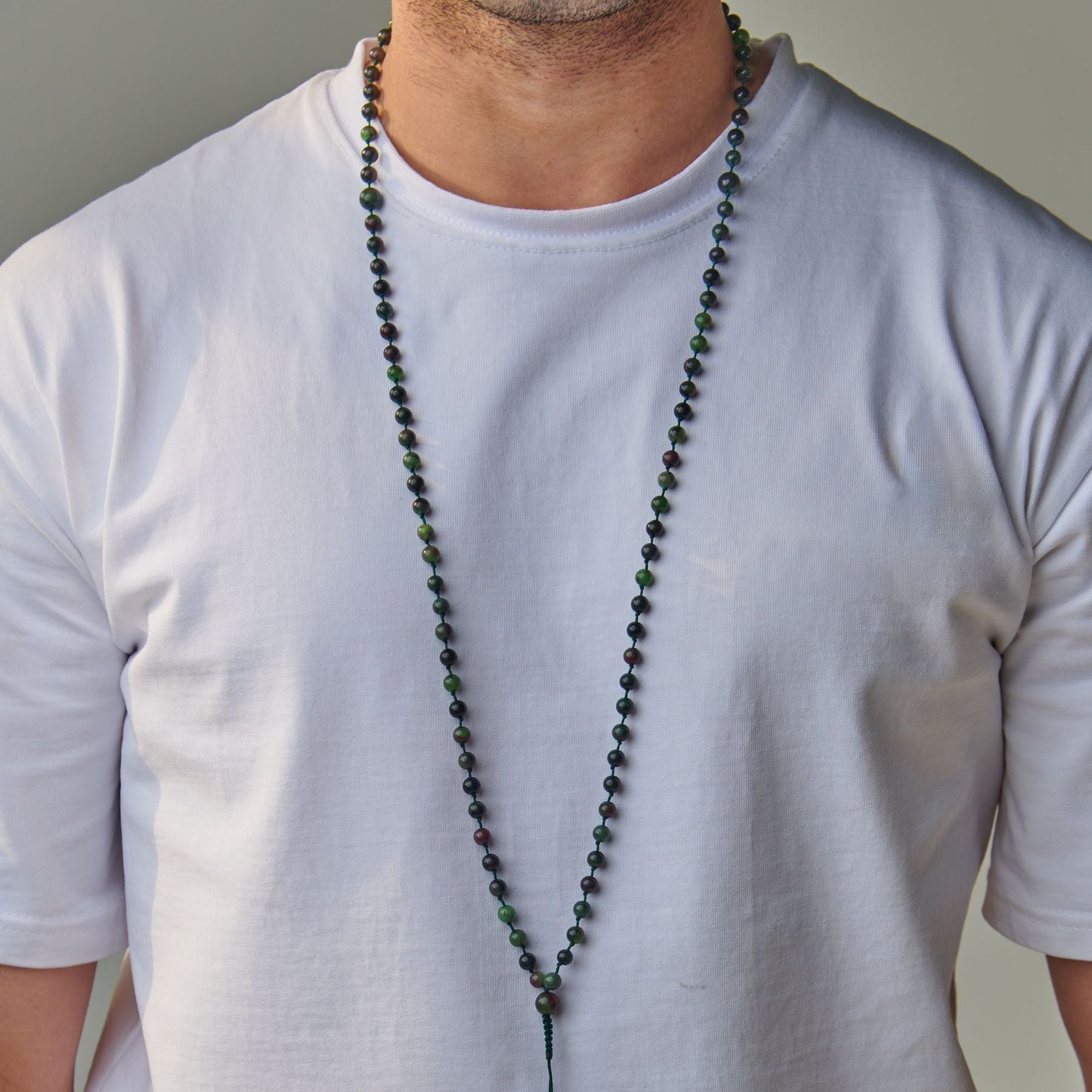 Tasbih Bracelet - Green Moss Agate - 99 Beads (6mm)