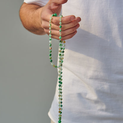 Tasbih Bracelet - Green Agate - 99 Beads (6mm)